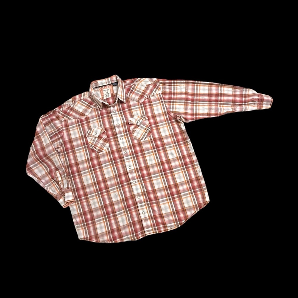 Western Snap Plaid Long Sleeve Shirt Panhandle Rough Stock XXL